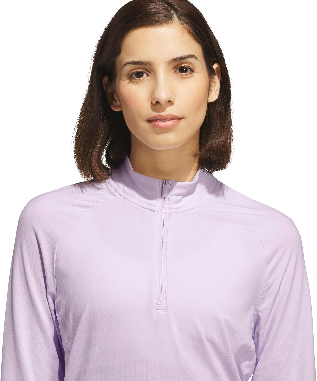 image:imageadidas Womens Ultimate365 Solid Quarterzip Mock Neck TopFrozen Purple