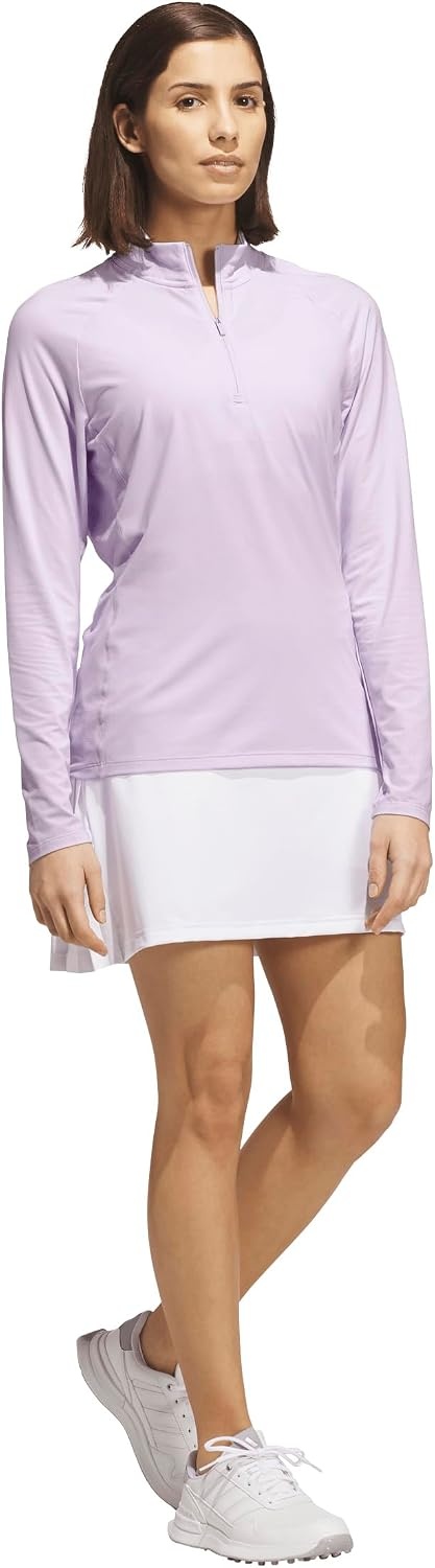 image:imageadidas Womens Ultimate365 Solid Quarterzip Mock Neck TopFrozen Purple