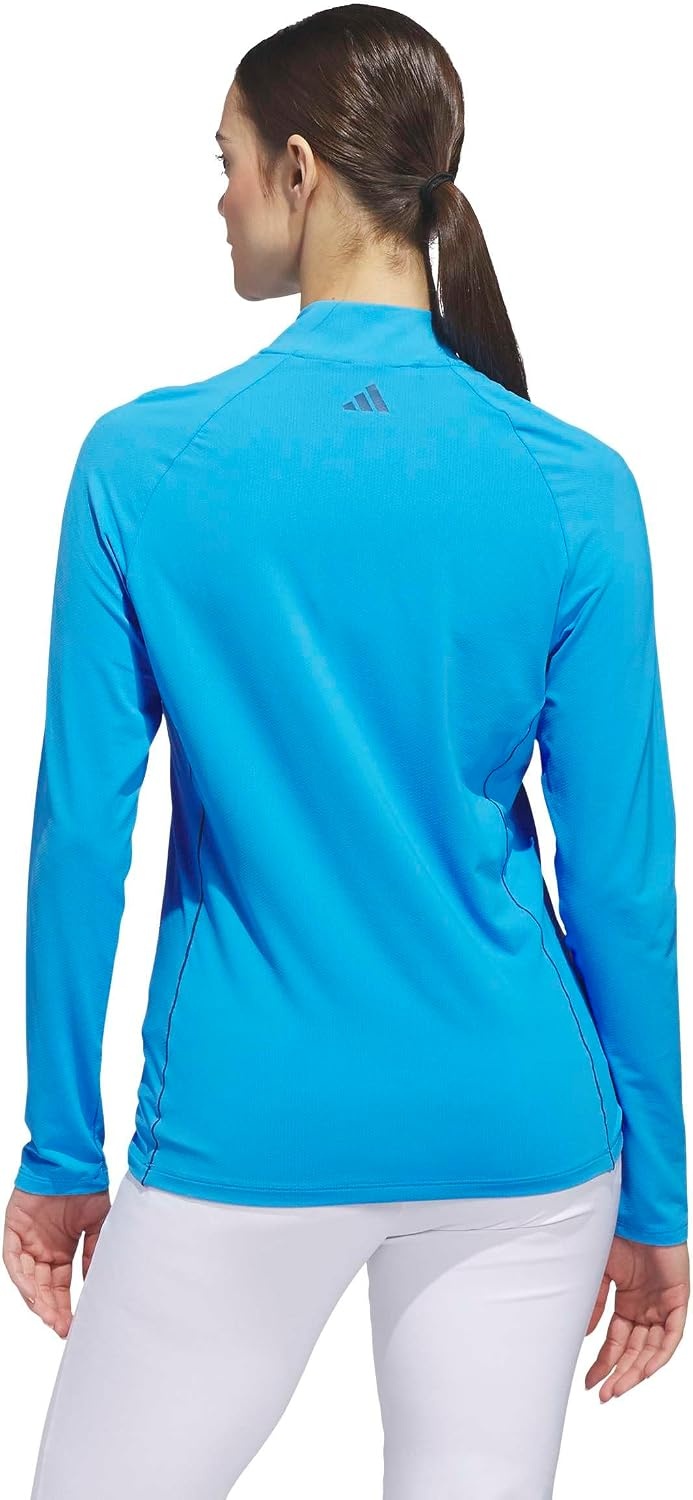 image:imageadidas Womens Ultimate365 Solid Quarterzip Mock Neck TopLucid Ray Blue