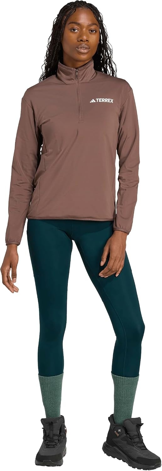 image:imageadidas womens Terrex Multi Climawarm Halfzip Tech Fleece Hiking SweatshirtEarth StrataEarth Strata