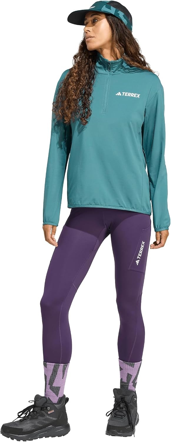 image:imageadidas womens Terrex Multi Climawarm Halfzip Tech Fleece Hiking SweatshirtPreloved Teal