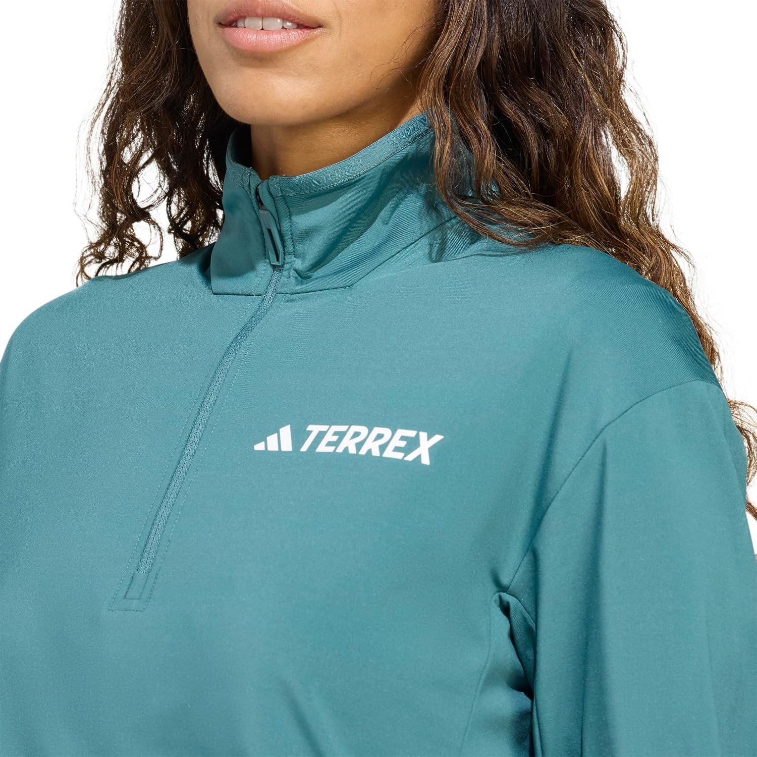 image:imageadidas womens Terrex Multi Climawarm Halfzip Tech Fleece Hiking SweatshirtPreloved Teal