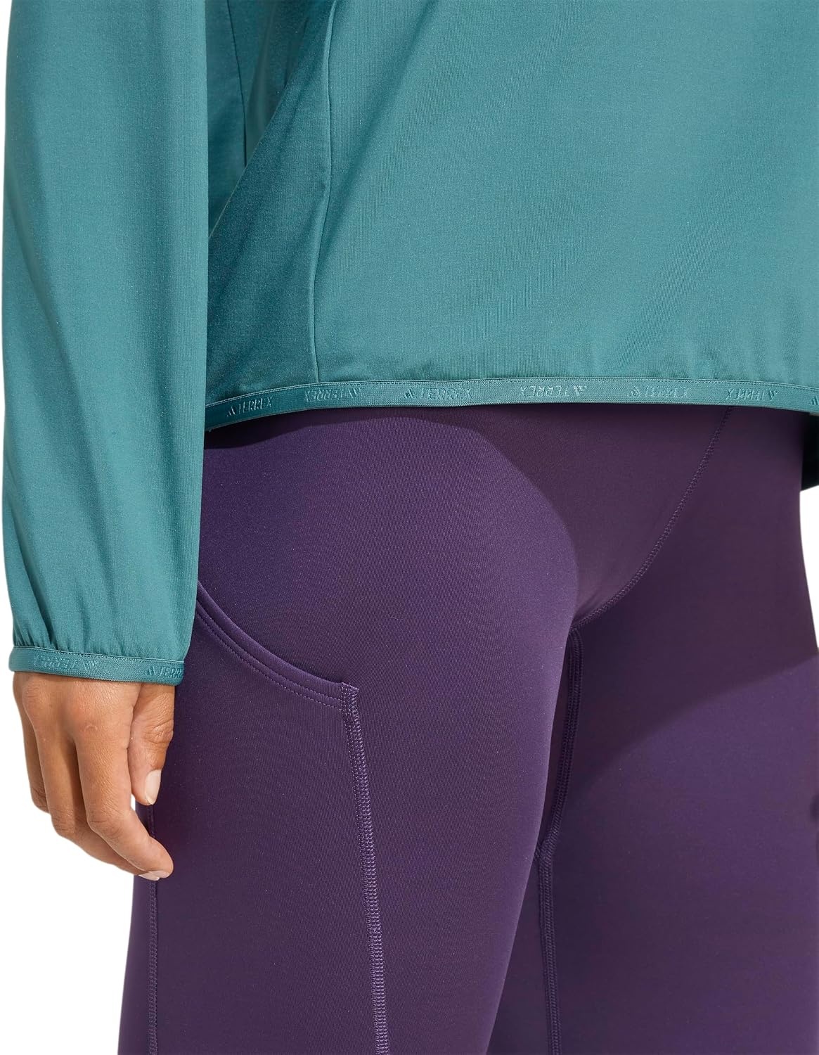 image:imageadidas womens Terrex Multi Climawarm Halfzip Tech Fleece Hiking SweatshirtPreloved Teal