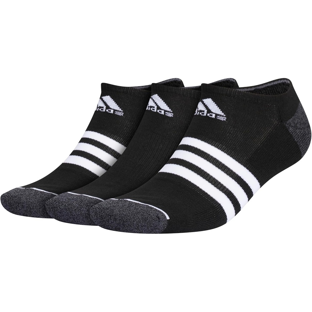 image:imageadidas Mens Cushioned High Quarter Socks 3 Pairs Durable amp ComfortableBlackOnix GreyWhite30No Show