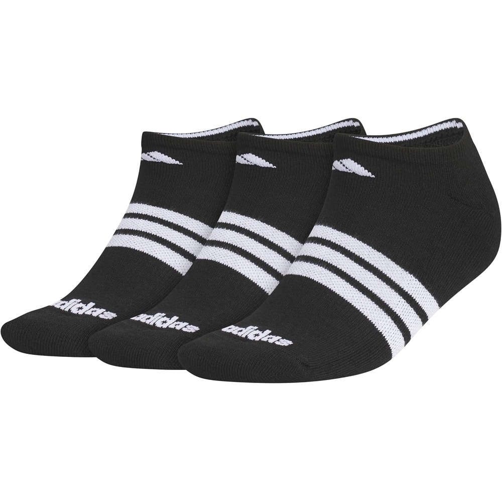 image:imageadidas Mens Cushioned High Quarter Socks 3 Pairs Durable amp ComfortableBlackWhite40No Show