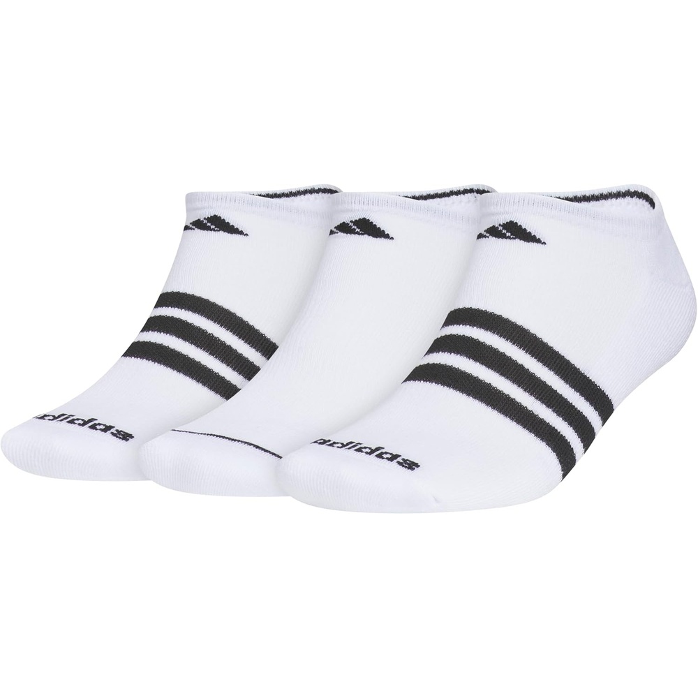 image:imageadidas Mens Cushioned High Quarter Socks 3 Pairs Durable amp ComfortableWhiteBlack40No Show