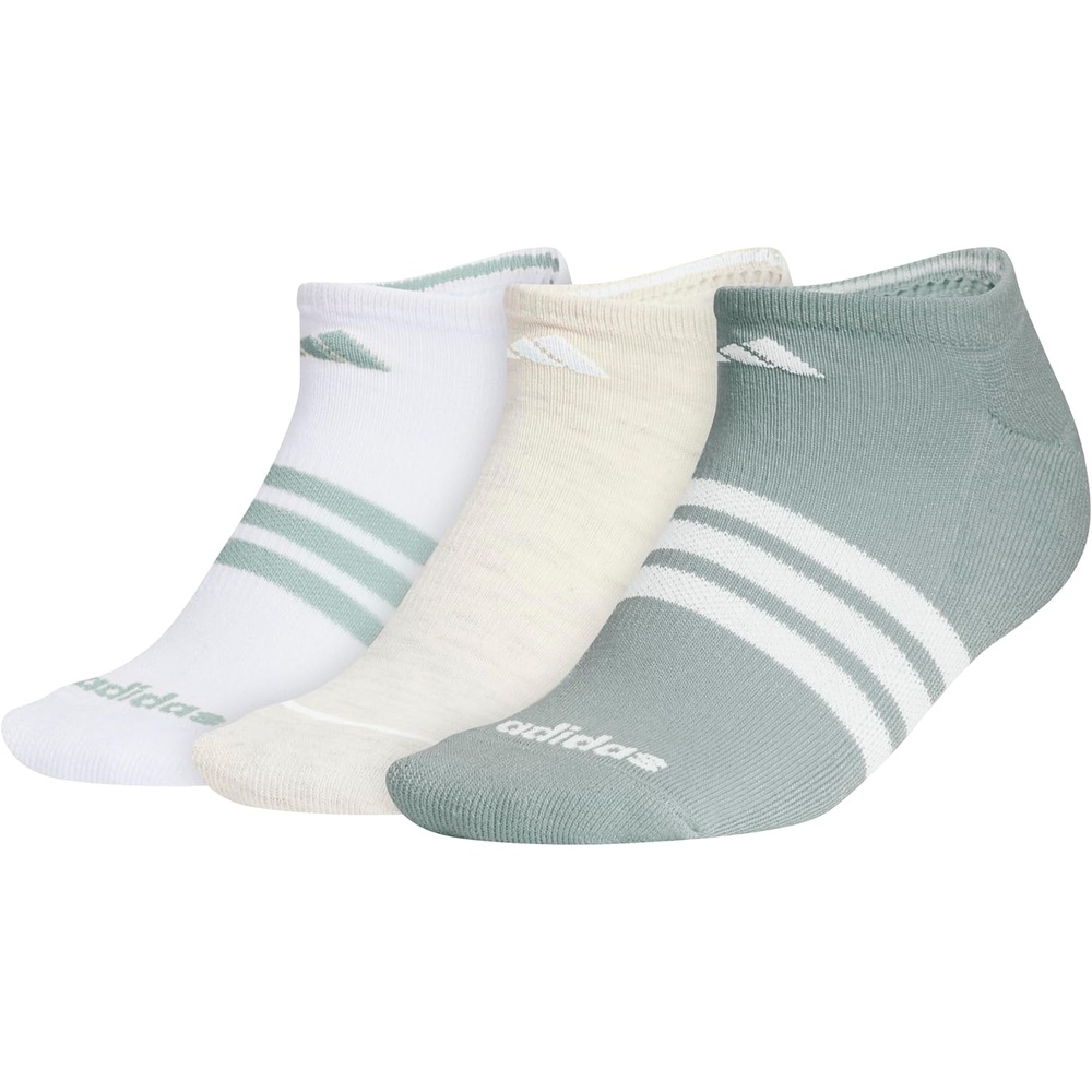 image:imageadidas Mens Cushioned High Quarter Socks 3 Pairs Durable amp ComfortableWonder Sage GreenWonder WhiteWhite40No Show