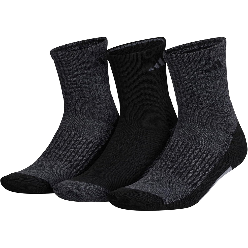 image:imageadidas Mens Cushioned X Socks 3 Pairs 3Pack Targeted Cushioning Arch Support Breathable MoistureWicking Reinforced Heel amp Toe AllDay ComfortBlackOnix GreyGreyMidcrew3