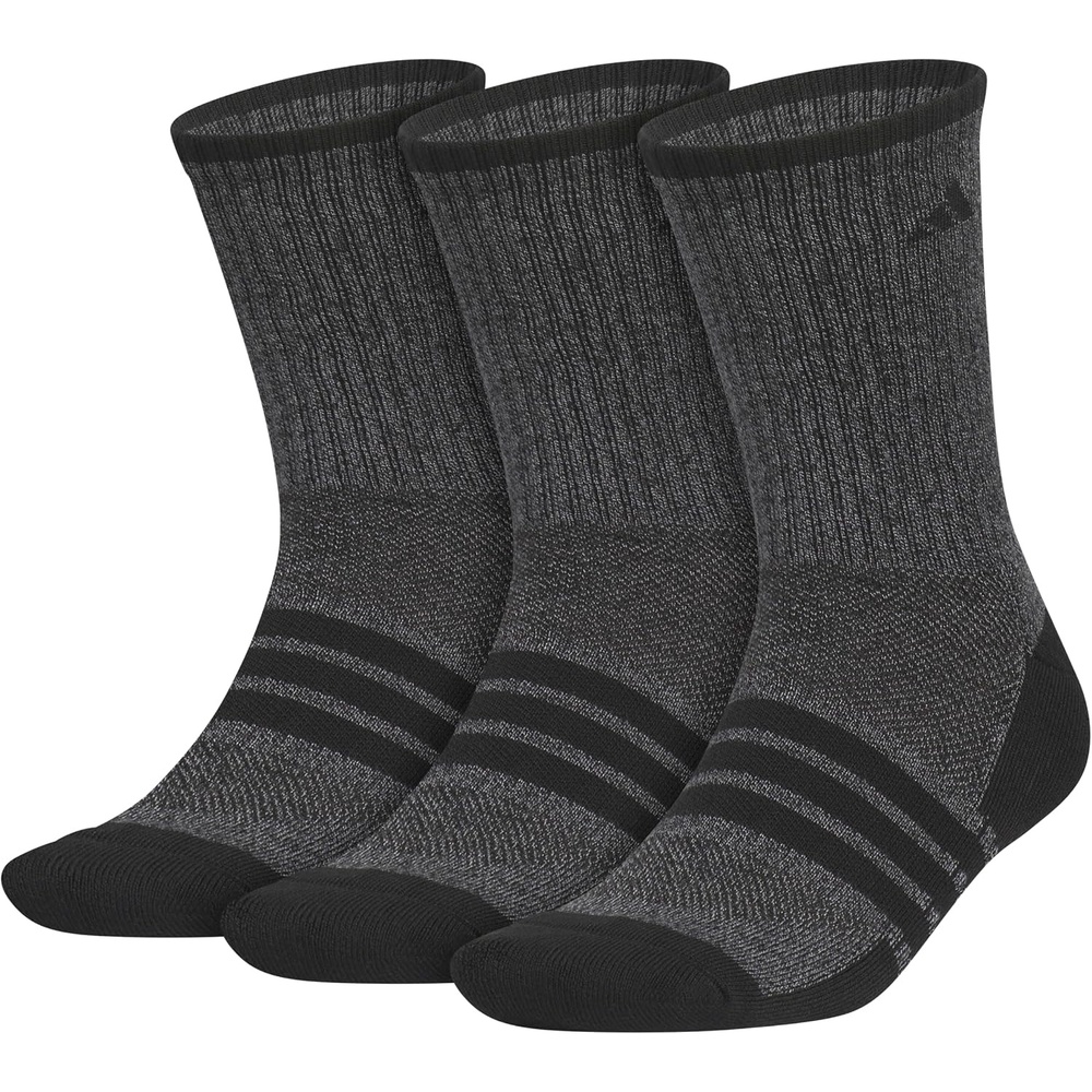 image:imageadidas Mens Cushioned X Socks 3 Pairs 3Pack Targeted Cushioning Arch Support Breathable MoistureWicking Reinforced Heel amp Toe AllDay ComfortBlackOnix GreyCrew3
