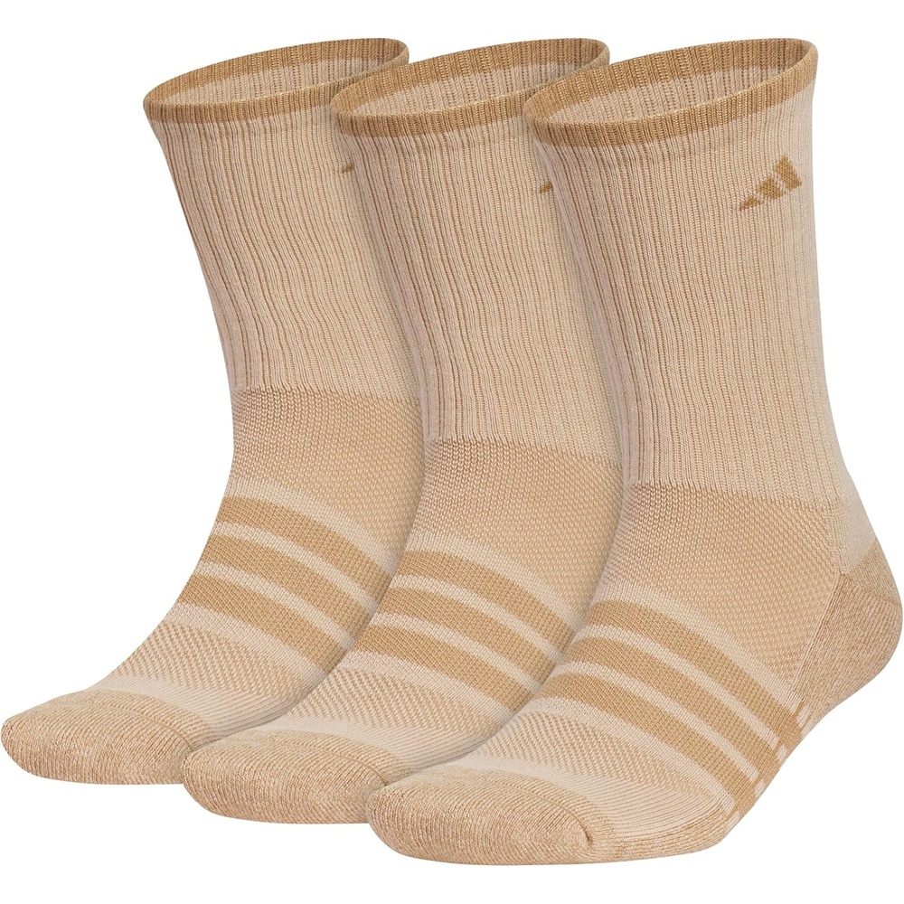 image:imageadidas Mens Cushioned X Socks 3 Pairs 3Pack Targeted Cushioning Arch Support Breathable MoistureWicking Reinforced Heel amp Toe AllDay ComfortWarm Sandstone Beige Raw DesertCrew3