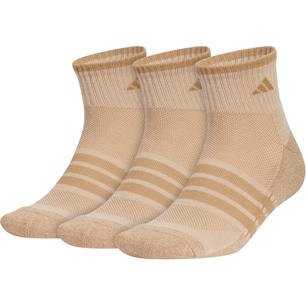 image:imageadidas Mens Cushioned X Socks 3 Pairs 3Pack Targeted Cushioning Arch Support Breathable MoistureWicking Reinforced Heel amp Toe AllDay ComfortWarm Sandstone Beige Raw DesertQuarter3