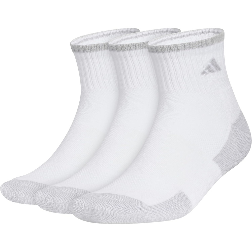 image:imageadidas Mens Cushioned X Socks 3 Pairs 3Pack Targeted Cushioning Arch Support Breathable MoistureWicking Reinforced Heel amp Toe AllDay ComfortWhiteClear Onix GreyQuarter3