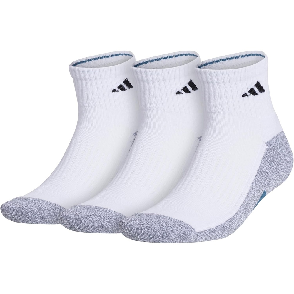 image:imageadidas Mens Cushioned X Socks 3 Pairs 3Pack Targeted Cushioning Arch Support Breathable MoistureWicking Reinforced Heel amp Toe AllDay ComfortWhiteGreyOrbit Indigo BlueQuarter3