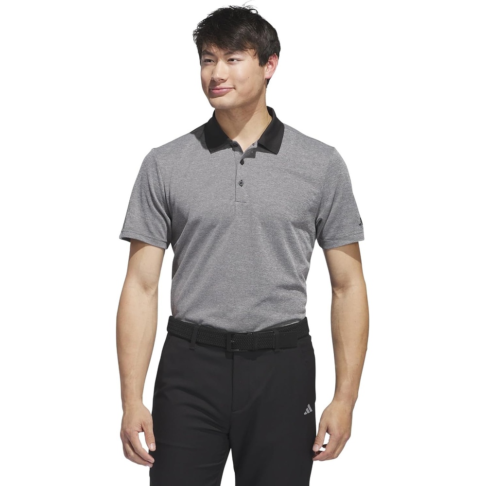 image:imageadidas Mens Performance Heathered Polo ShirtBlack