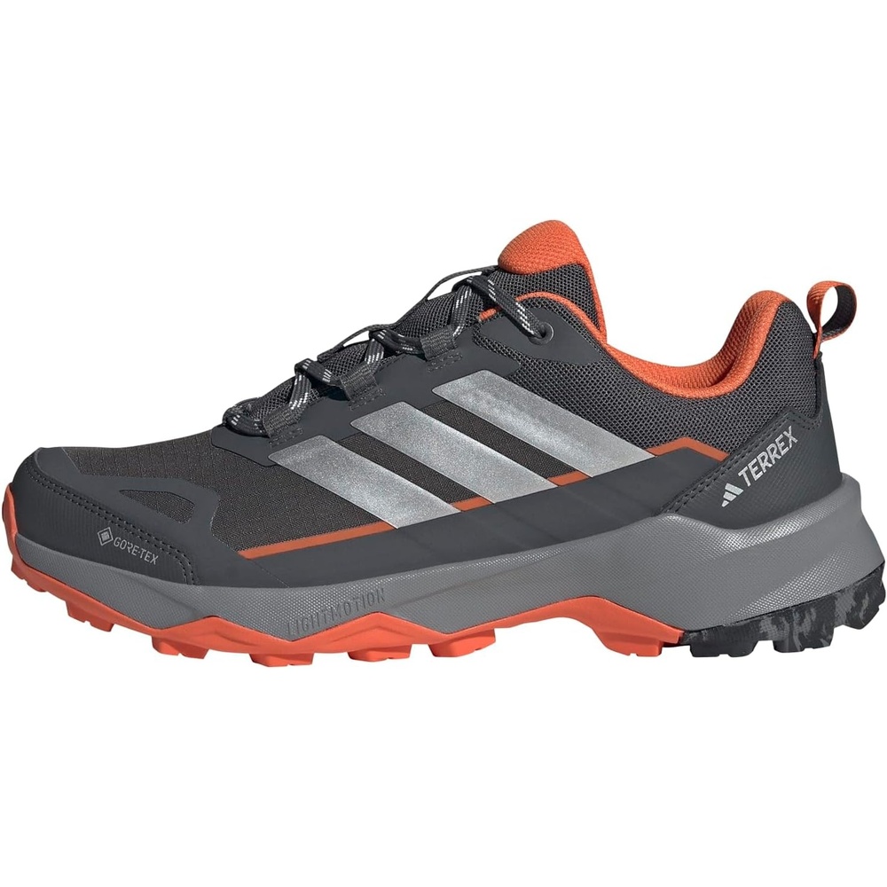 image:imageadidas Mens Terrex Skychaser Ax5 Goretex Hiking ShoesGreySilver MetallicSemi Impact Orange