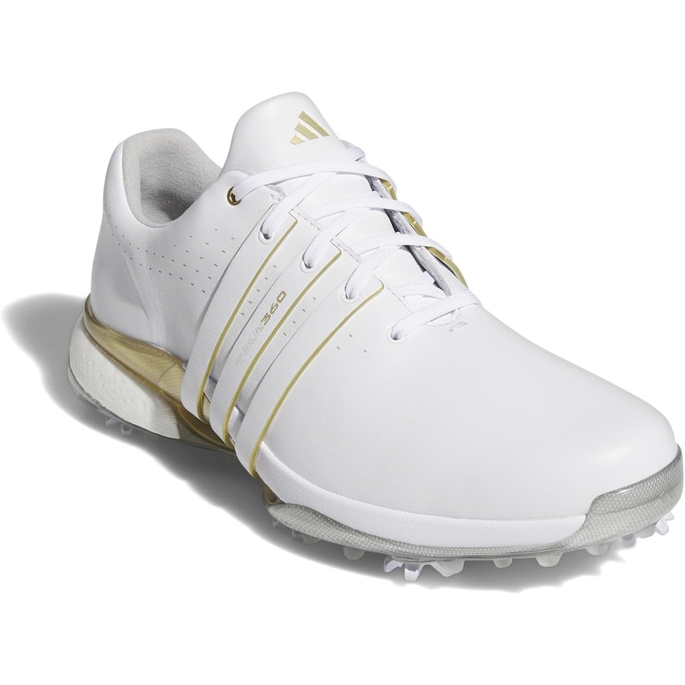 image:imageadidas Mens Tour360 24 Golf ShoesFootwear WhiteGold MetallicSilver Metallic