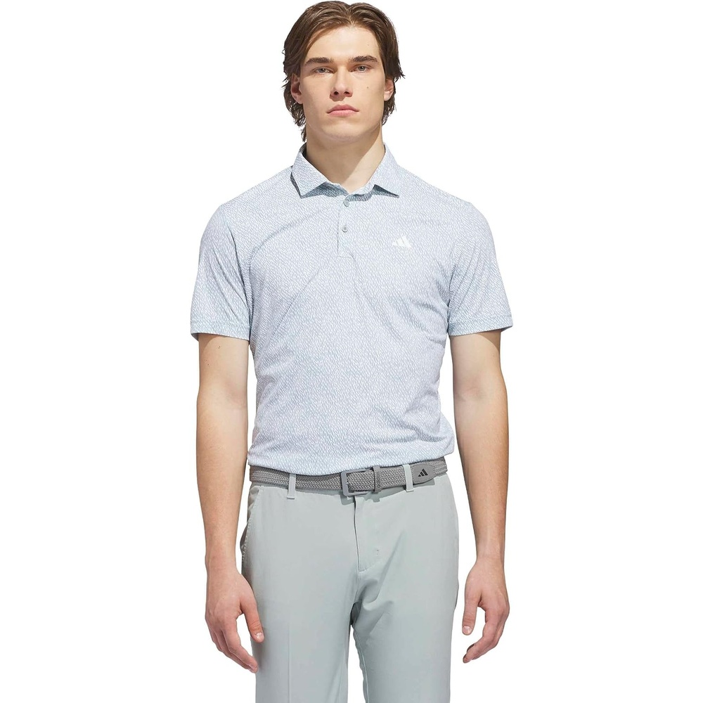 image:imageadidas Mens Ultimate365 Feather Print Polo ShirtWhite  Wonder Sage
