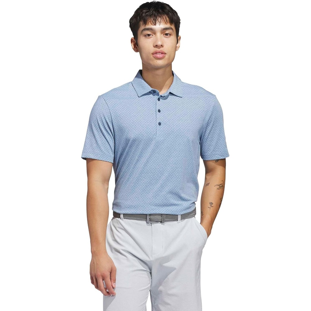 image:imageadidas Mens Ultimate365 Goto Print Polo ShirtDusky Petrol  Crystal Sky
