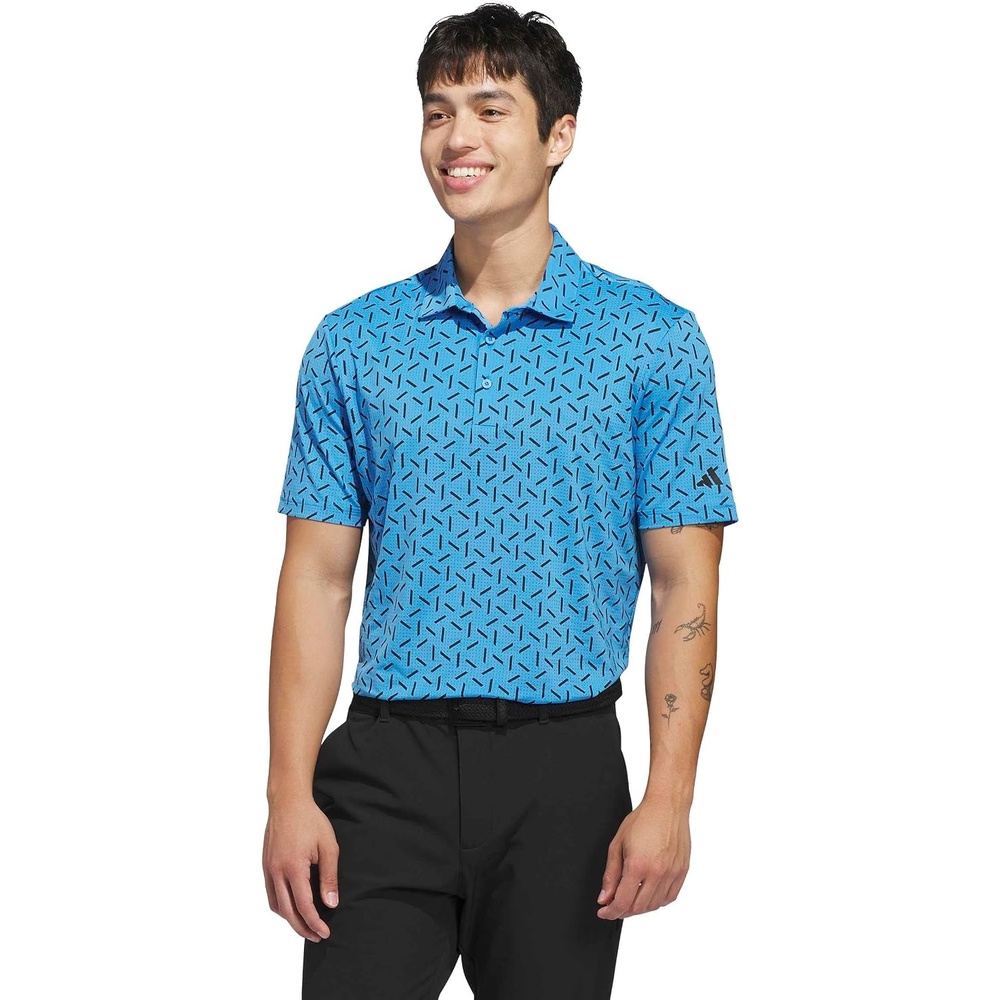 image:imageadidas Mens Ultimate365 Mesh Print Climacool PoloLucid Ray Blue