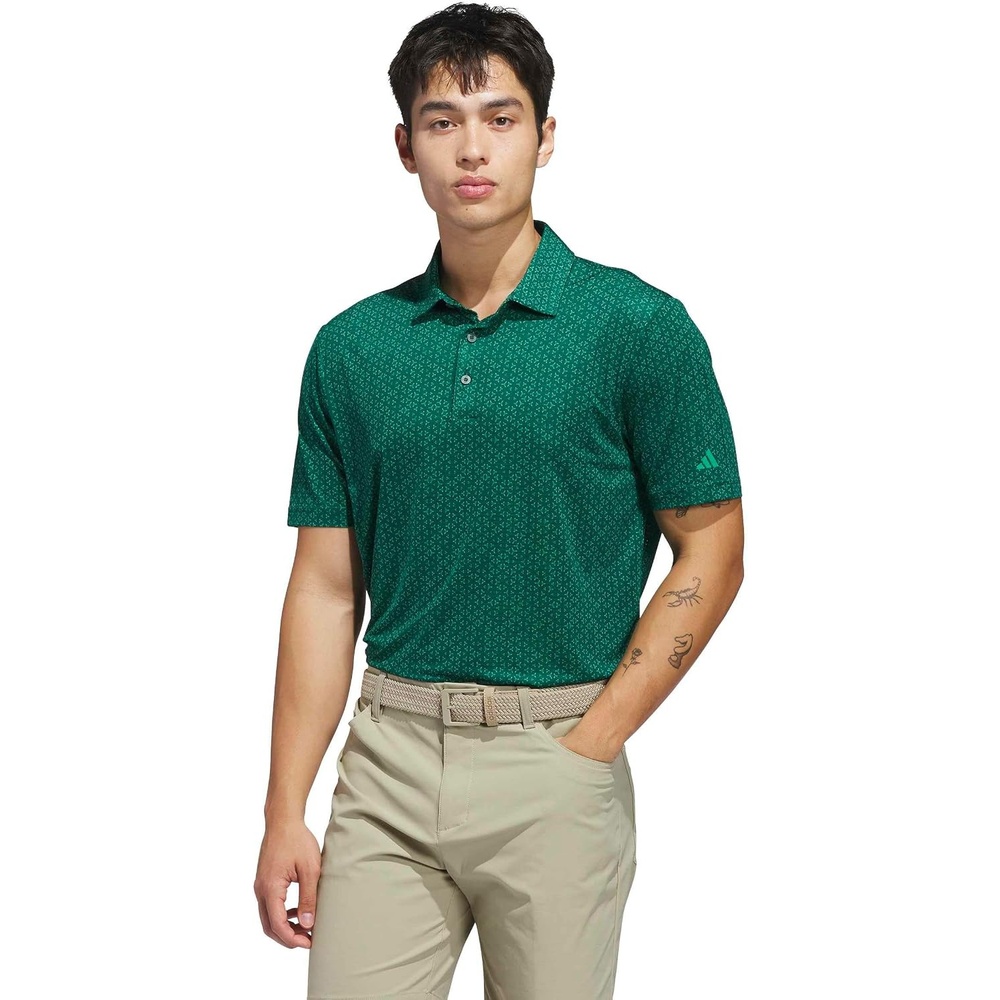 image:imageadidas Mens Ultimate365 Mesh Tango Print Climacool Polo ShirtCollegiate Green Court Green