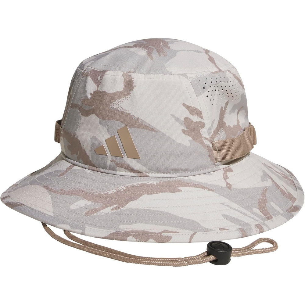 image:imageadidas Mens Victory Bucket Hat Boonie  Wide Shade Brim MoistureWicking Sweatband Lightweight Breathable AllDay Sun ComfortCamouflage Crystal LinenChalky BrownBlack5
