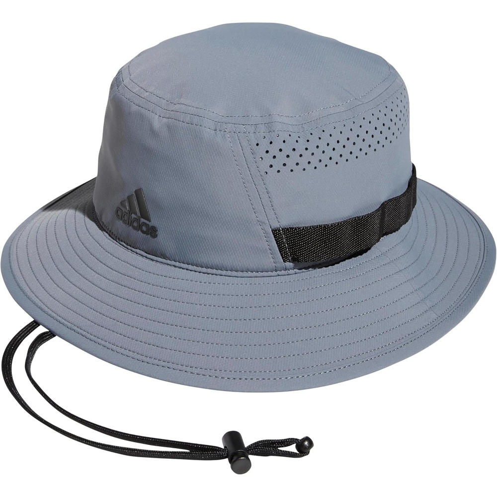 image:imageadidas Mens Victory Bucket Hat Boonie  Wide Shade Brim MoistureWicking Sweatband Lightweight Breathable AllDay Sun ComfortGreyBlack4