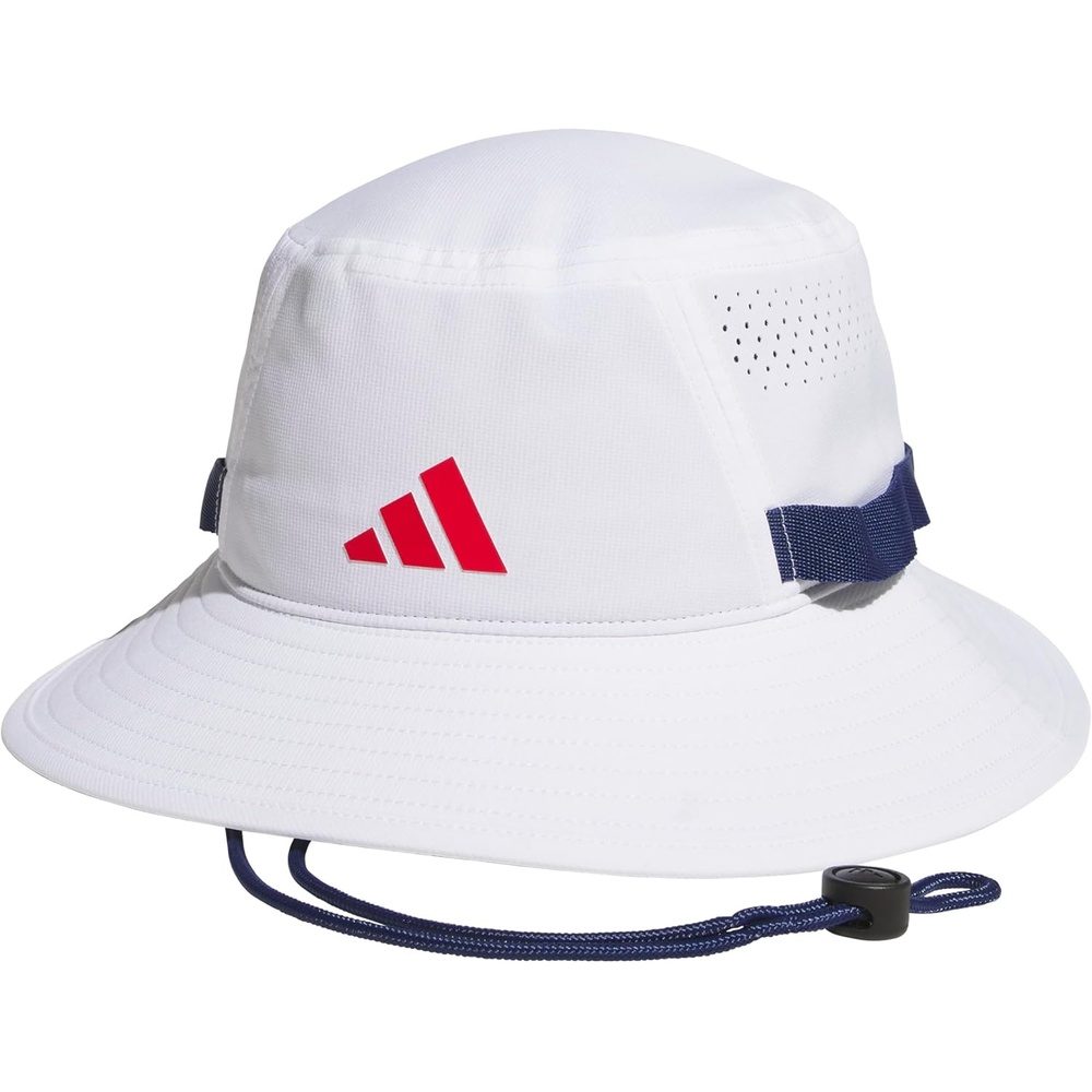 image:imageadidas Mens Victory Bucket Hat Boonie Wide Shade Brim MoistureWicking Sweatband Lightweight Breathable AllDay Sun ComfortWhiteDark BlueBetter Scarlet5