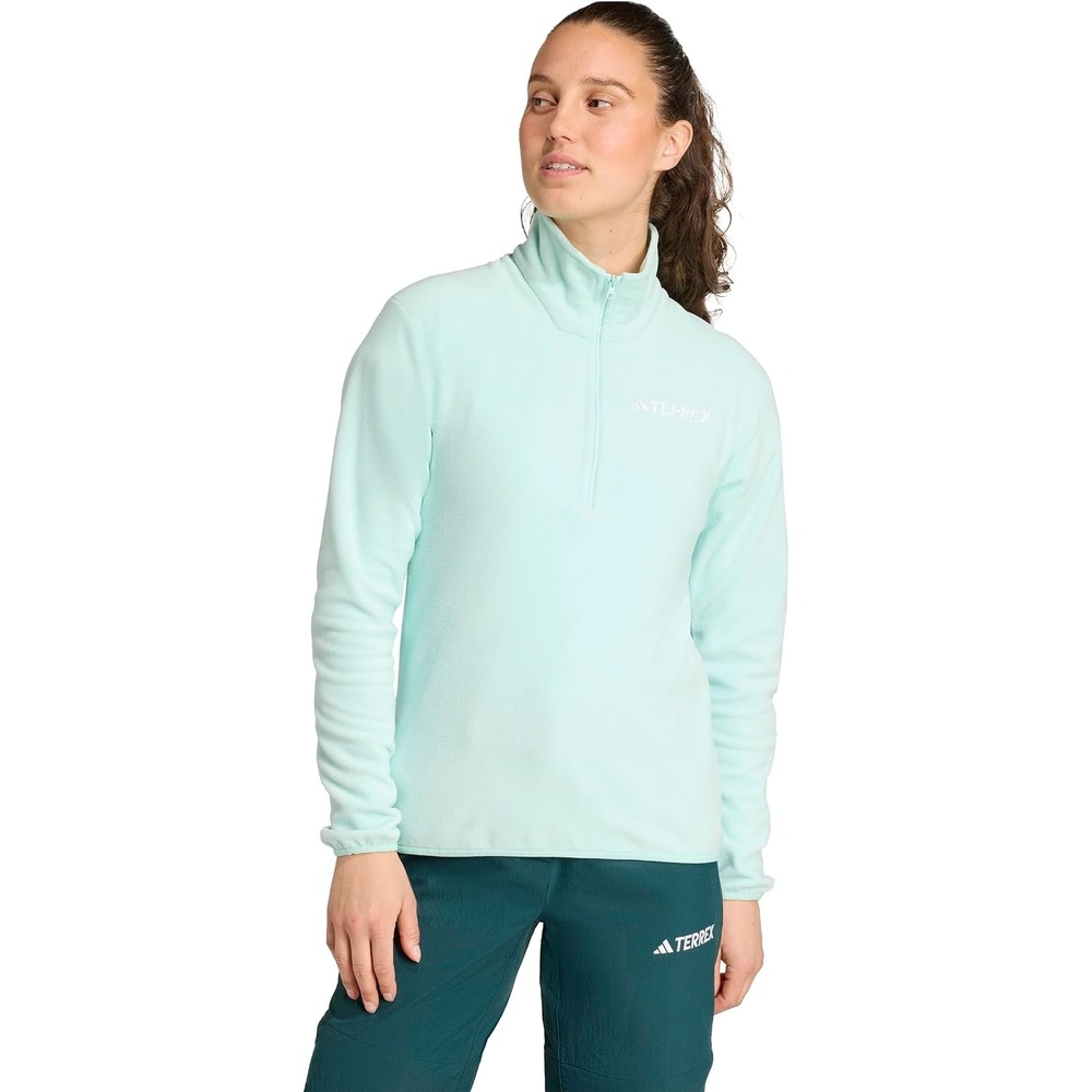 image:imageadidas Womens Terrex Multi Essentials Halfzip Fleece Hiking JacketSemi Flash Aqua
