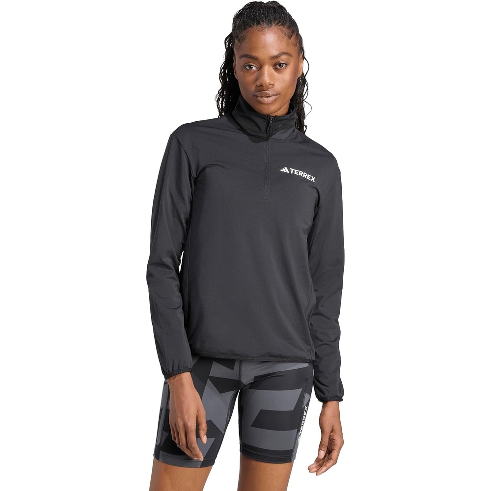 image:imageadidas womens Terrex Multi Climawarm Halfzip Tech Fleece Hiking SweatshirtBlack