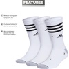 adidas Men’s Cushioned High Quarter Socks (3 Pairs) Durable & Comfortable(White/Grey/Black/3.0/Crew)