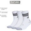 adidas Men’s Cushioned High Quarter Socks (3 Pairs) Durable & Comfortable(White/Grey/Black/3.0/High Quarter)