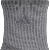 adidas Men’s Cushioned X Socks 3 Pairs | 3-Pack, Targeted Cushioning, Arch Support, Breathable Moisture-Wicking, Reinforced Heel & Toe, All-Day Comfort(Onix Grey/Grey/Mid-crew/3/Crew)