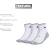 adidas Men’s Cushioned X Socks 3 Pairs | 3-Pack, Targeted Cushioning, Arch Support, Breathable Moisture-Wicking, Reinforced Heel & Toe, All-Day Comfort(White/Grey/Orbit Indigo Blue/Quarter/3)