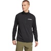 adidas Mens Terrex Multi Half-Zip Long Sleeve Hiking T-Shirt(Black)