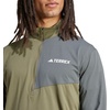 adidas Mens Terrex Multi Half-Zip Long Sleeve Hiking T-Shirt(Olive Strata)