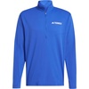 adidas Mens Terrex Multi Half-Zip Long Sleeve Hiking T-Shirt(Semi Lucid Blue)