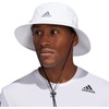 adidas Men’s Victory Bucket Hat Boonie | Wide Shade Brim, Moisture-Wicking Sweatband, Lightweight, Breathable, All-Day Sun Comfort(White/Onix Grey/4)