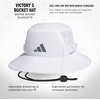 adidas Men’s Victory Bucket Hat Boonie | Wide Shade Brim, Moisture-Wicking Sweatband, Lightweight, Breathable, All-Day Sun Comfort(White/Onix Grey/Black/5)
