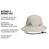 adidas Men’s Victory Bucket Hat Boonie | Wide Shade Brim, Moisture-Wicking Sweatband, Lightweight, Breathable, All-Day Sun Comfort(Wonder Cargo Khaki/Clay Grey/5)