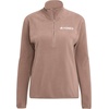 adidas Women’s Terrex Multi Essentials Half-zip Fleece Hiking Jacket(Trace Brown)