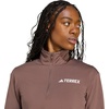 adidas womens Terrex Multi Climawarm Half-zip Tech Fleece Hiking Sweatshirt(Earth Strata/Earth Strata)