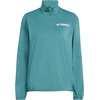 adidas womens Terrex Multi Climawarm Half-zip Tech Fleece Hiking Sweatshirt(Preloved Teal)
