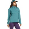 adidas womens Terrex Multi Climawarm Half-zip Tech Fleece Hiking Sweatshirt(Preloved Teal)