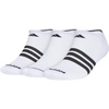 adidas Men’s Cushioned High Quarter Socks (3 Pairs) Durable & Comfortable(White/Black/4.0/No Show)