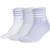 adidas Men’s Cushioned High Quarter Socks (3 Pairs) Durable & Comfortable(White/Clear Onix Grey/Violet Tone Purple/3.0/High Quarter)