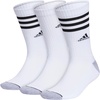 adidas Men’s Cushioned High Quarter Socks (3 Pairs) Durable & Comfortable(White/Grey/Black/3.0/Crew)