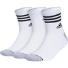 adidas Men’s Cushioned High Quarter Socks (3 Pairs) Durable & Comfortable(White/Grey/Black/3.0/High Quarter)