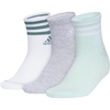 adidas Men’s Cushioned High Quarter Socks (3 Pairs) Durable & Comfortable(White/Powder Teal Green/Halo Mint Green/3.0/High Quarter)