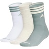 adidas Men’s Cushioned High Quarter Socks (3 Pairs) Durable & Comfortable(Wonder Sage Green/Wonder White/White/4.0/Crew)