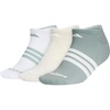 adidas Men’s Cushioned High Quarter Socks (3 Pairs) Durable & Comfortable(Wonder Sage Green/Wonder White/White/4.0/No Show)